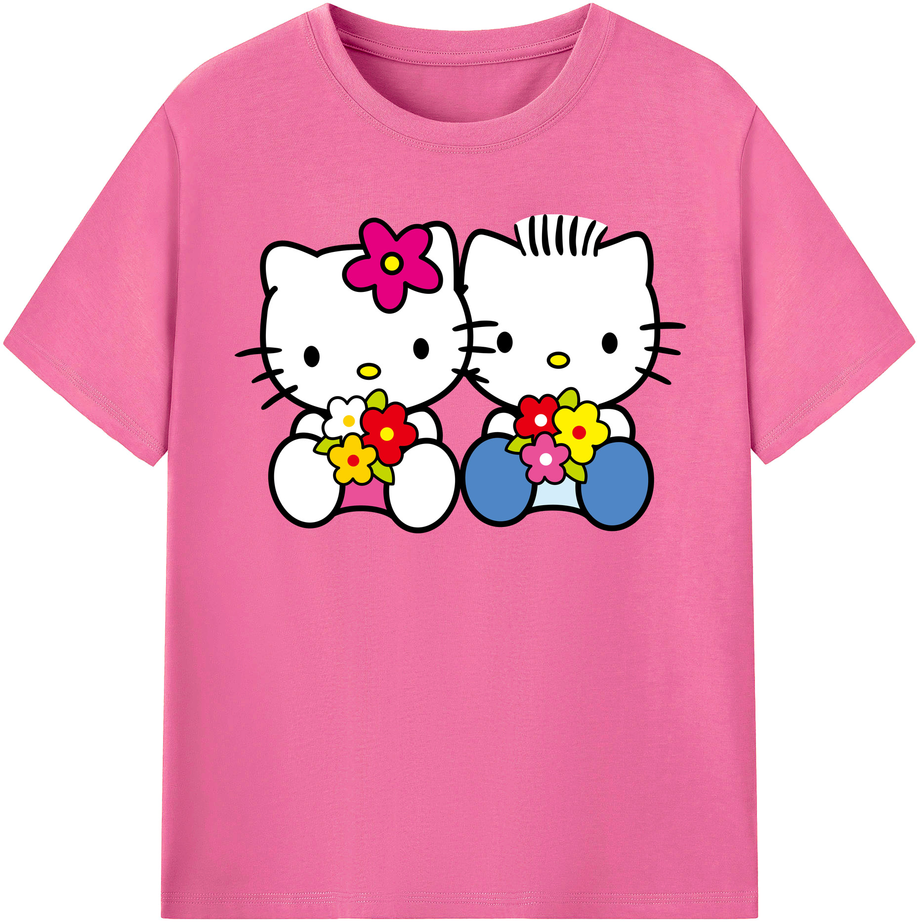 （画像用） Hello Kitty ハローキティ レディースカジュアルプリントTシャツ（綿100％）